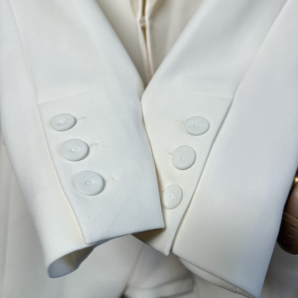 NWT Favorite Daughter The Suiting Blazer Ivory Size XS Satin Lapel SP24 $398 - Picture 11 of 17